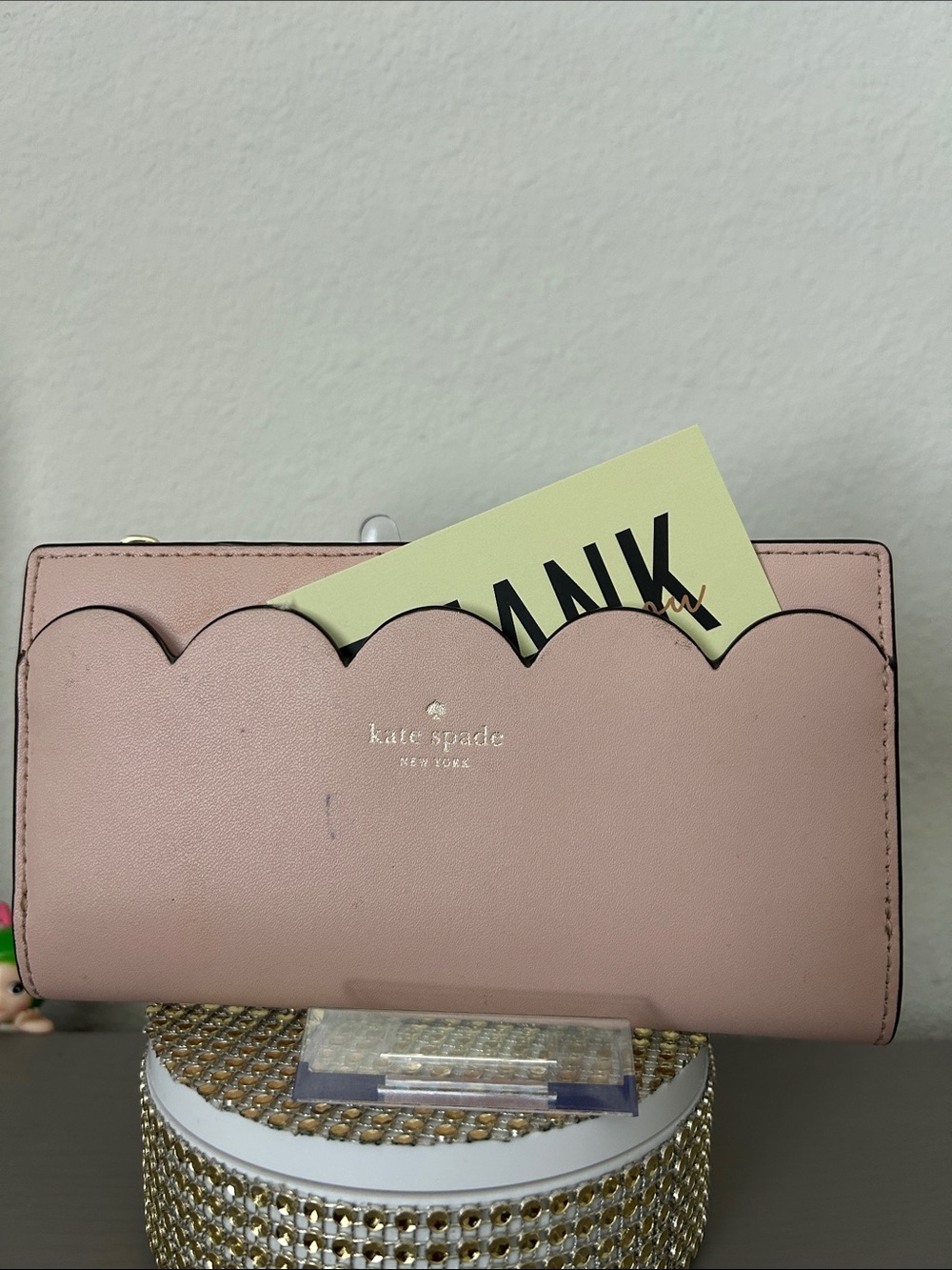 kate spade pale pink scalloped zip-coin wallet - Picture 6 of 7